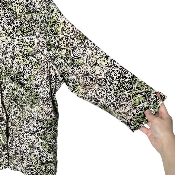 Christopher & Banks Linen Blend Trellis Print Lightweight Jacket - Picture 9 of 13